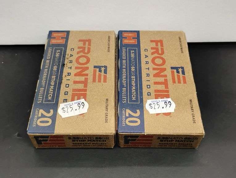 Two 20 Cartridge Boxes Frontier 5.56 NATO 68 Grain BTHP Match Loaded with Hornady Bullets image
