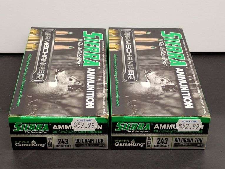 Two 20 Cartridge Boxes Sierra Gamechanger 243 WIN 90 Grain TGK image