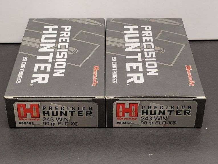 Two 20 Cartridge Boxes Hornady Precision Hunter 243 WIN 90 Grain ELD-X image