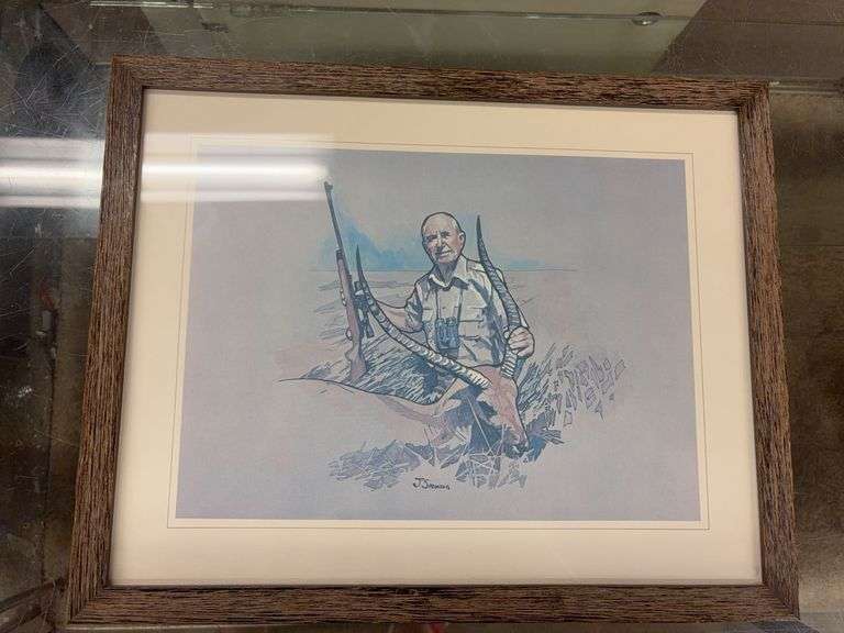 15” x 12” Horned Kill Hunter with Rifle Print by Joe Sorensen image