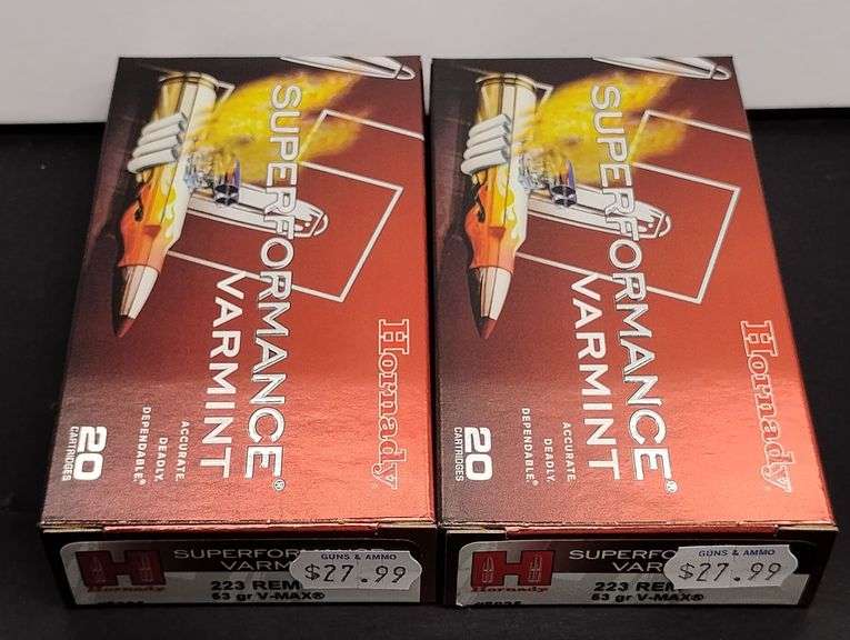 Two 20 Cartridge Boxes Hornady Superformance 223 Rem. 53 Grain V-Max image