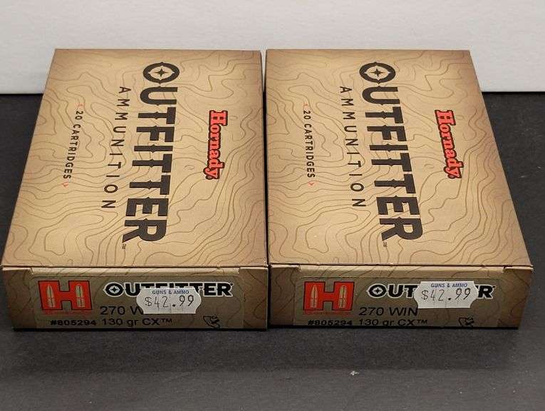 Two 20 Cartridge Boxes Hornady Outfitter 270 WIN 130 Grain CX image