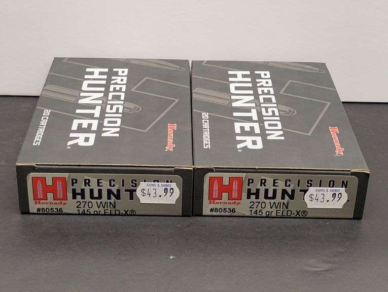 Two 20 Cartridge Boxes Hornady Precision Hunter 270 WIN 145 Grain ELD-X image