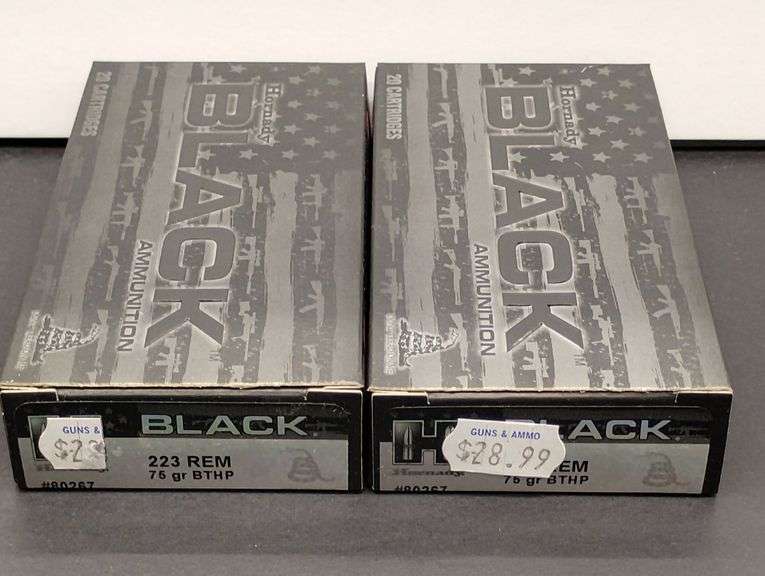 Two 20 Cartridge Boxes Hornady Black 223 Rem. 75 Grain BTHP image