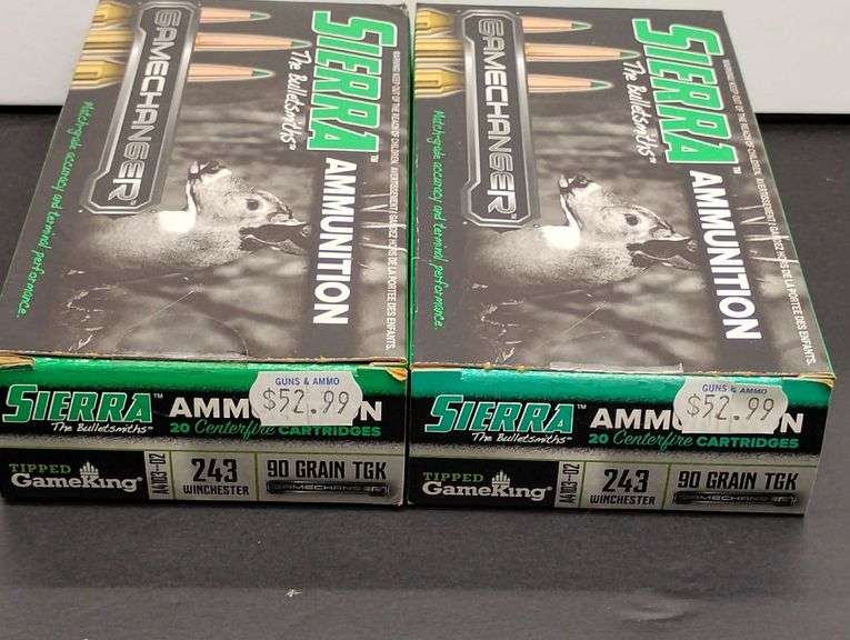 Two 20 Cartridge Boxes Sierra Gamechanger 243 WIN 90 Grain TGK image