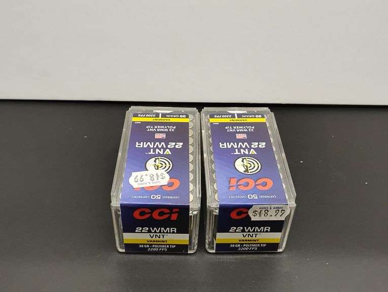 Two 50 Cartridge Boxes of CCI 22 WMR 30 Grain Polymer image