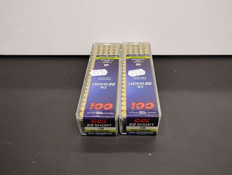 Two 100 Cartridge Boxs CCI CB 22 Short Sub-Sonic Low Noise 29gr image