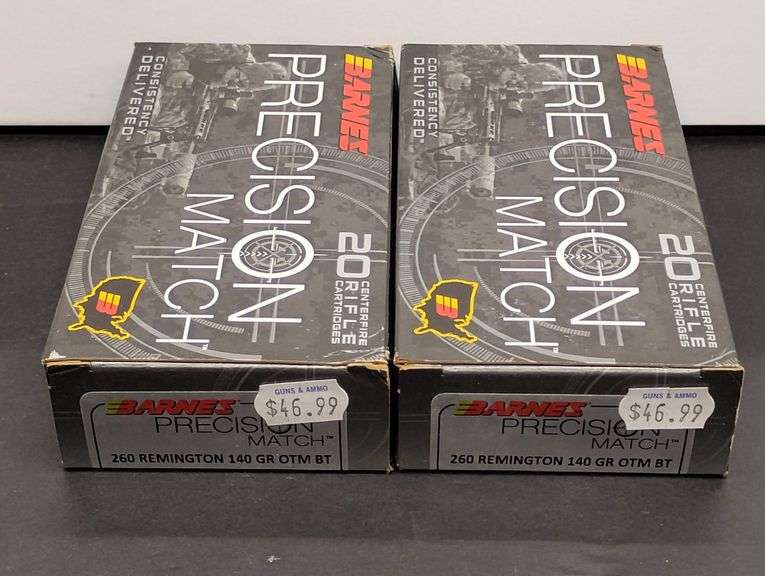 Two 20 Cartridge Boxes Barnes Precision Match 260 Rem 140 Grain OTM BT image