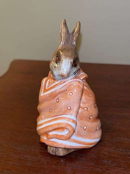 Vintage “Poorly Peter Rabbit” Porcelain Beatrix Potter Figurine- Beswick England…..Copyright 1976 image
