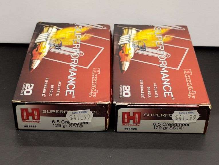 Two 20 Cartridge Boxes Hornady Superformance 6.5 Creedmoor 129 Grain SST image