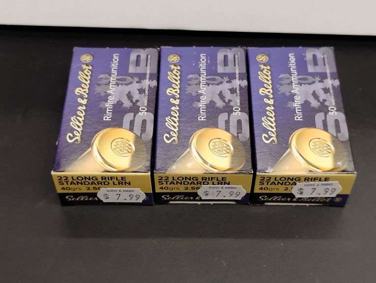 Three 50 Cartridge Boxes Sellier & Bellot 22 LR Rimfire 40gr image