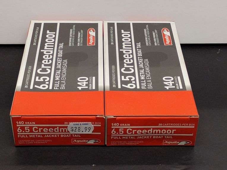 Two 20 Cartridge Boxes Aguila 6.5 Creedmoor 140 Grain FMJBT image