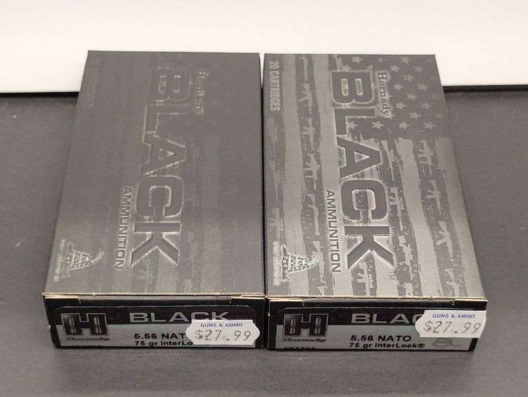 Two 20 Cartridge Boxes Hornady Black 5.56 NATO 75 Grain InterLock image