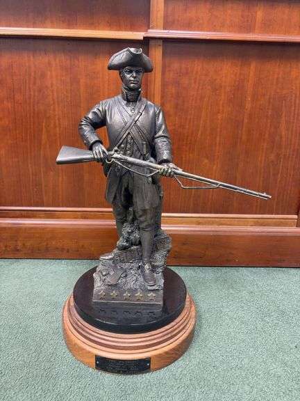 RARE Piece Set! Only 1 of 2 that Exists! “The Patriot” Bronze Statue by Rick Terry image