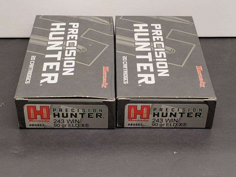 Two 20 Cartridge Boxes Hornady Precision Hunter 243 WIN 90 Grain ELD-X image