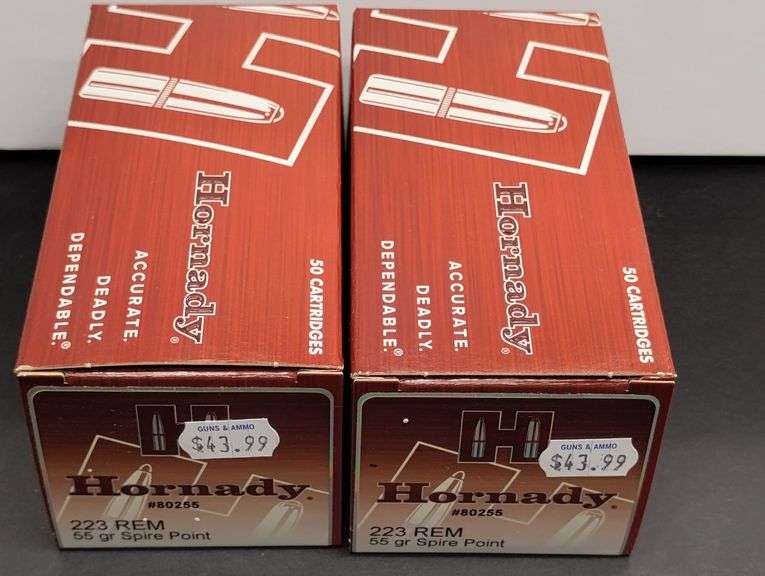 Two 50 Cartridge Boxes Hornady 223 REM Spire Point 55 Grain image