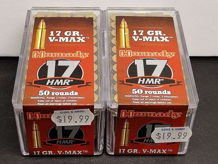 Two 50 Round Boxes Hornady 17 HMR V-Max 17 Grain image