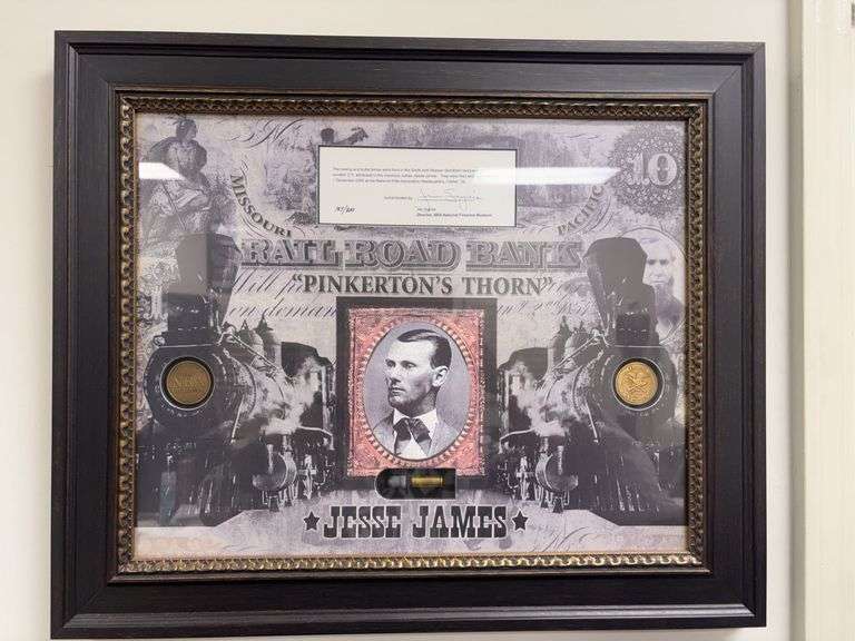 Only 300 Made! Rare Framed Commemorative Jesse James Outlaw Piece from NRA National Firearms Museum Director image