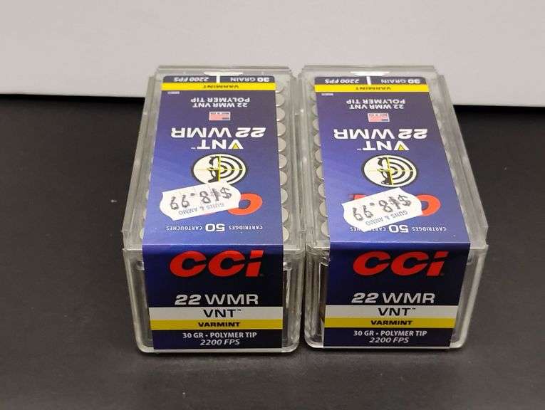 Two 50 Cartridge Boxes of CCI 22 WMR 30 Grain Polymer image