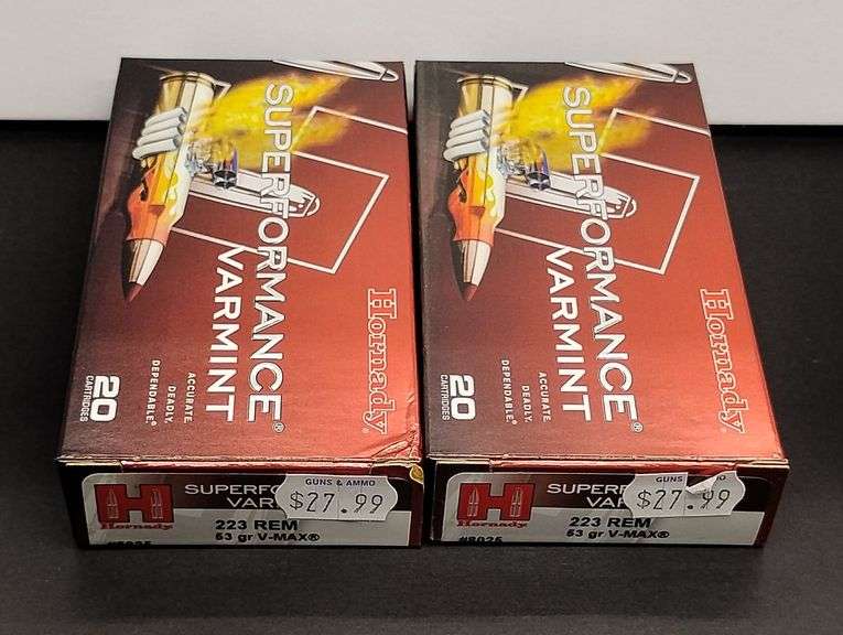 Two 20 Cartridge Boxes Hornady Superformance 223 Rem. 53 Grain V-Max image