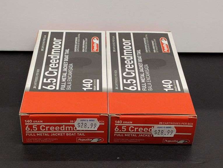 Two 20 Cartridge Boxes Aguila 6.5 Creedmoor 140 Grain FMJBT image
