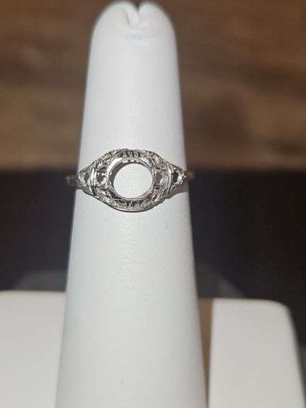 Ladies 900 PLA platinum ring size 4.5 Stones Have Been Removed 1.6 total grams... image