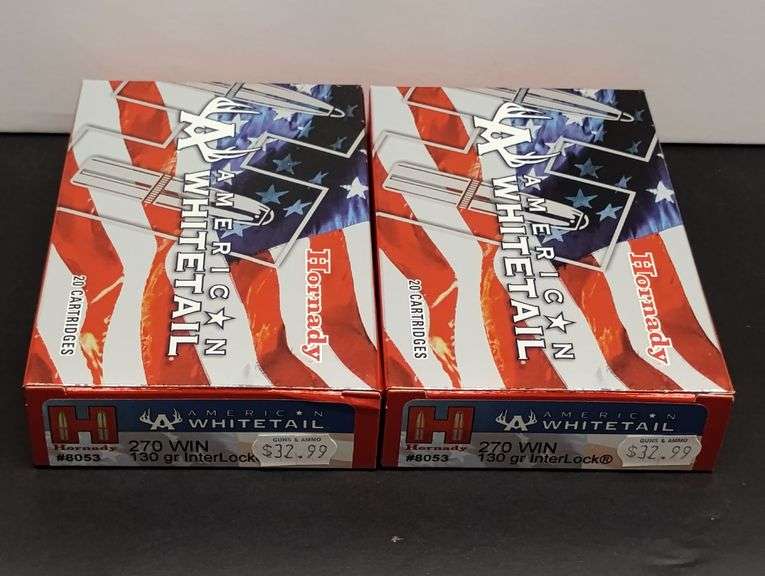 Two 20 Cartridge Boxes Hornady American Whitetail 270 WIN 130 Grain InterLock image