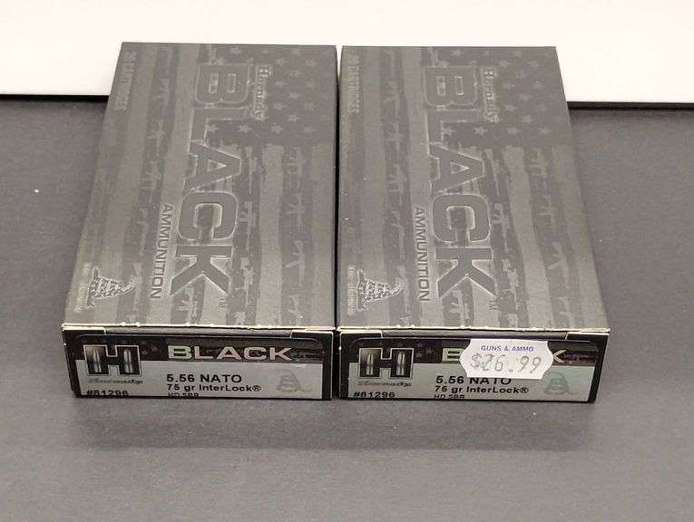 Two 20 Cartridge Boxes Hornady Black 5.56 NATO 75 Grain InterLock image