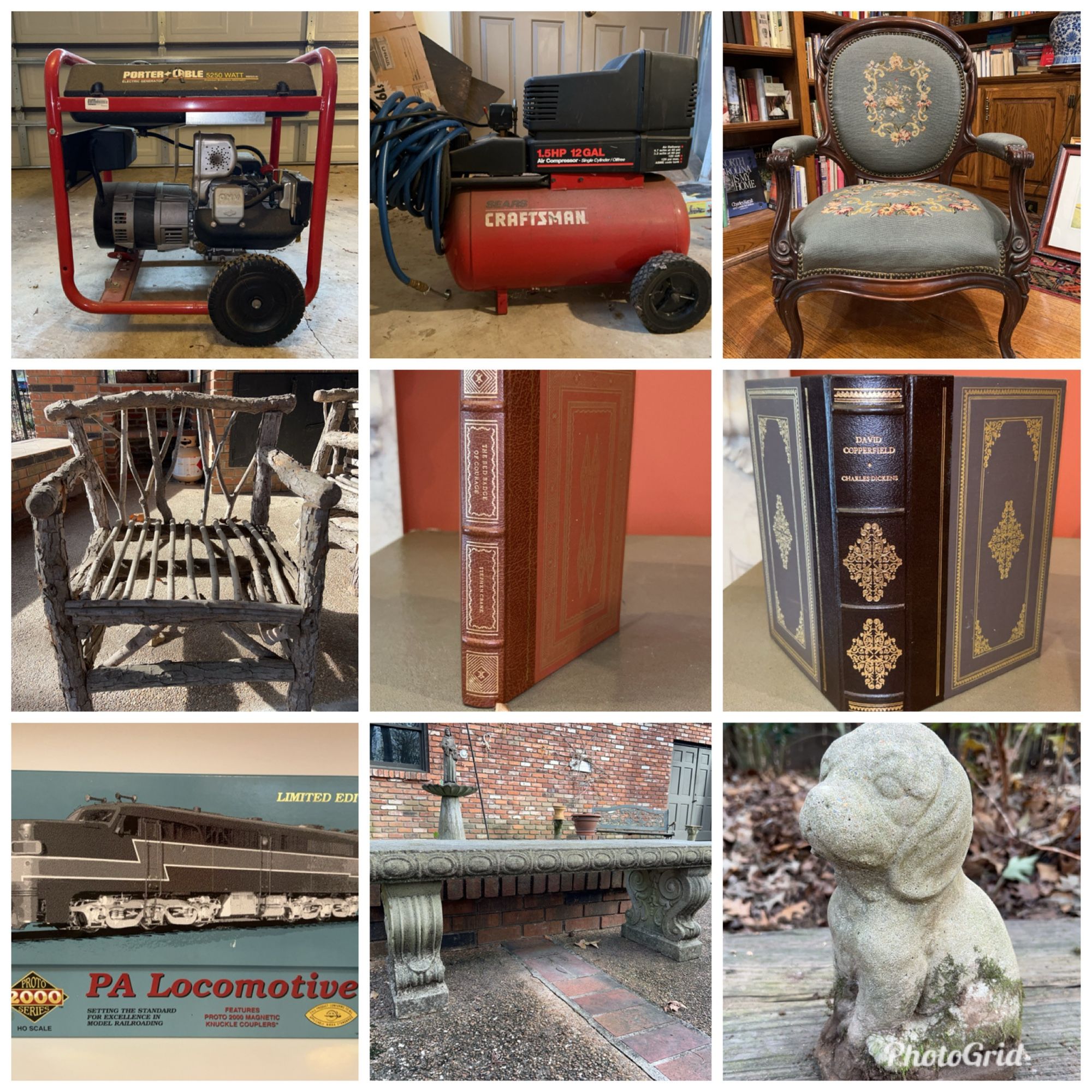 Porter-Cable Generator, Air Compressor, Indoor and Outdoor Furniture, Books, Artwork and More featured photo