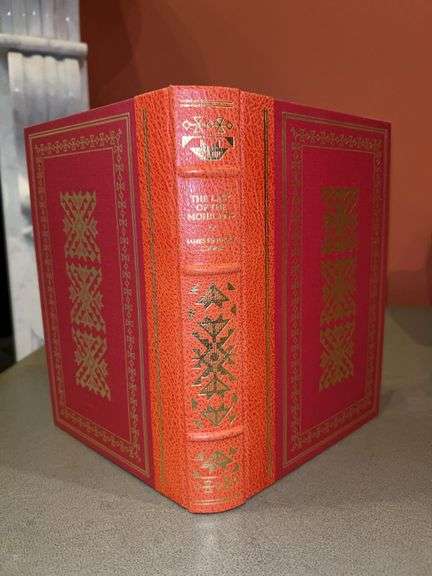 “The Last of the Mohicans” by James Fenimore Cooper…..leather bound, gold stamping, gold gilt edges, ribbon bookmark image