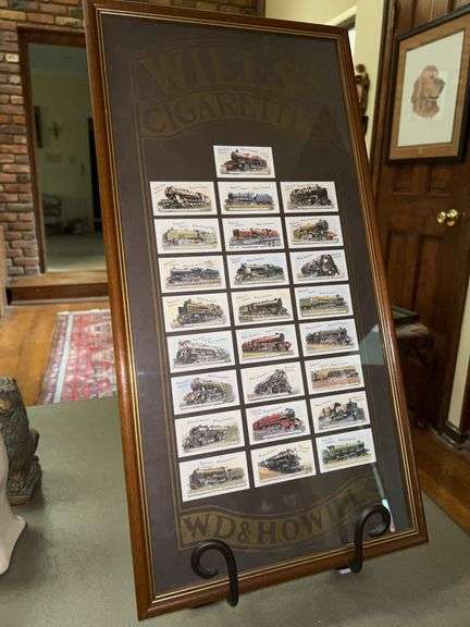 Very nice vintage Wills's Cigarettes Cards - Steam Trains - 25 x Cards Framed…..12-1/4 x 23-1/2 image