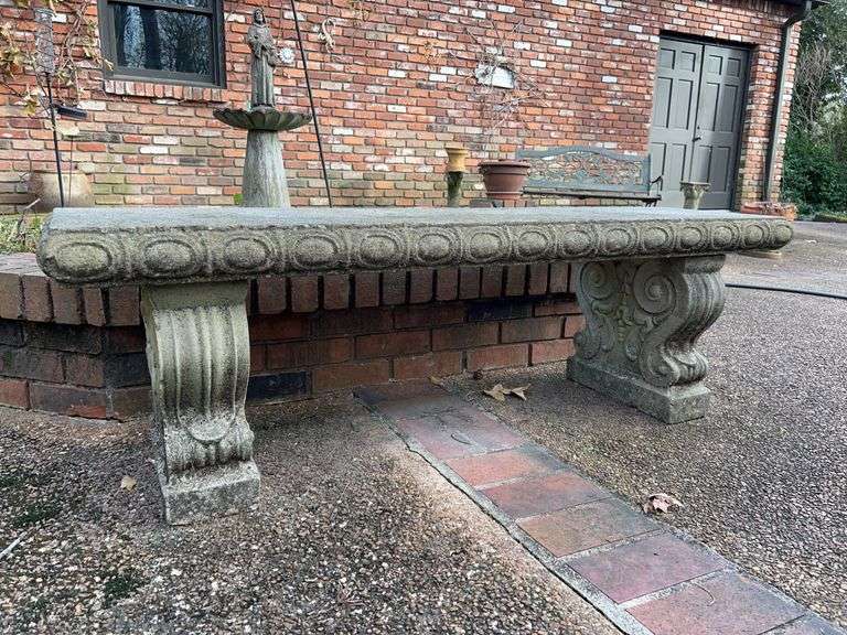 Rectangular concrete bench….56 x 15 x 18-1/2 tall overall image