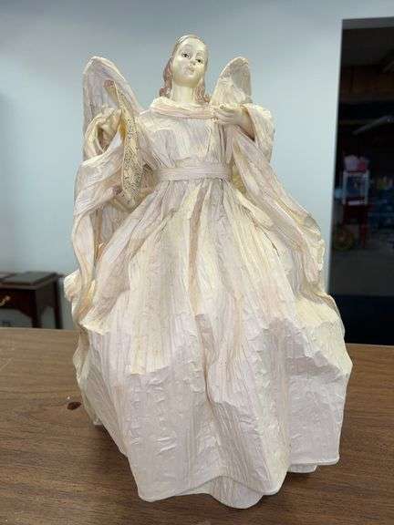 Mixed media angel tree topper…..16” tall image