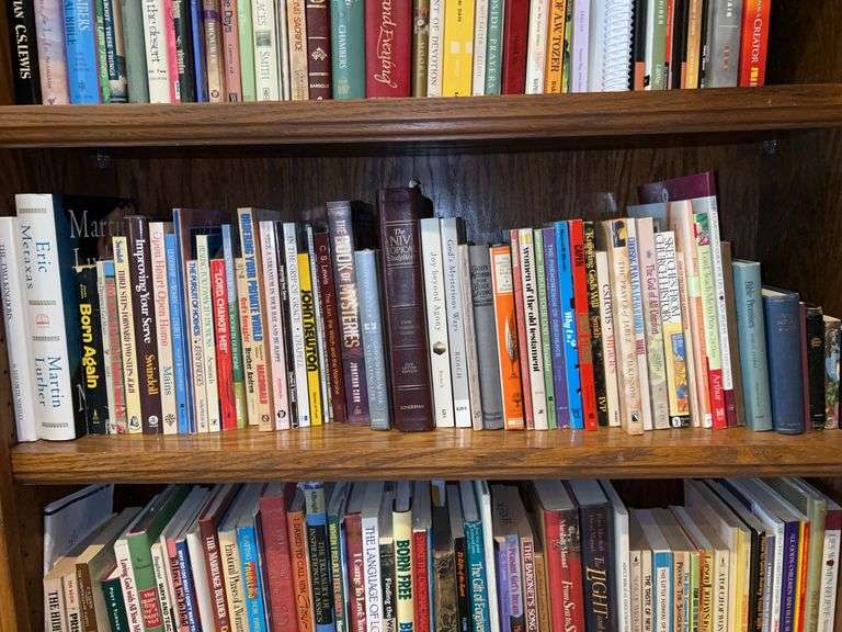 Shelf of religious books image