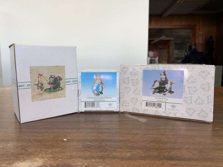 (3) NEW Fitz & Floyd Charming Tails figurines/ornaments…..all are packaged inside boxes image