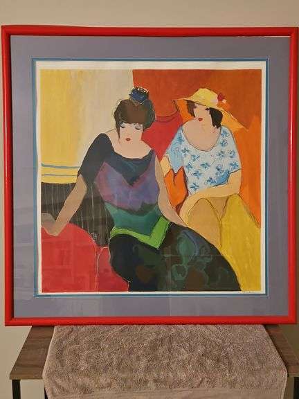 Framed 41.5x42.25"Limited Edition Serigraph of "Intimacy" by Itzchak Tarkay Signed & Numbered 279/300 NO PAPERWORK... image