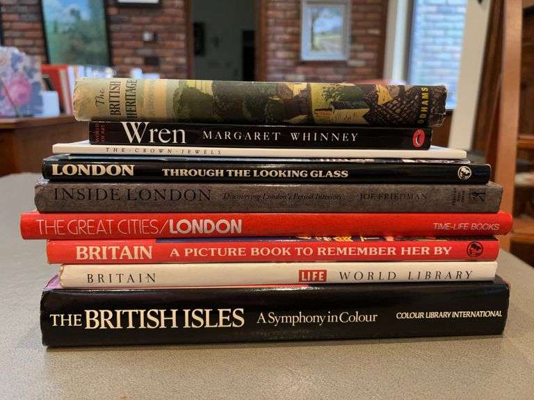 (9) quality hardback and paperback books regarding London, Britain, The British Isles image