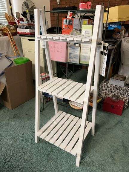 NWT 3-tiered wooden shelf…..16 x 14 x 38-1/2 image