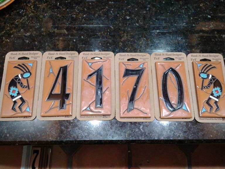3" x 6" Decorative Tile Address Numbers, 6 pieces. image