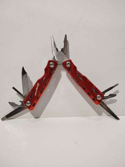 SNAP-ON TOOLS Red Multi Tool folding pocket knife, folded length 3 3/4" image