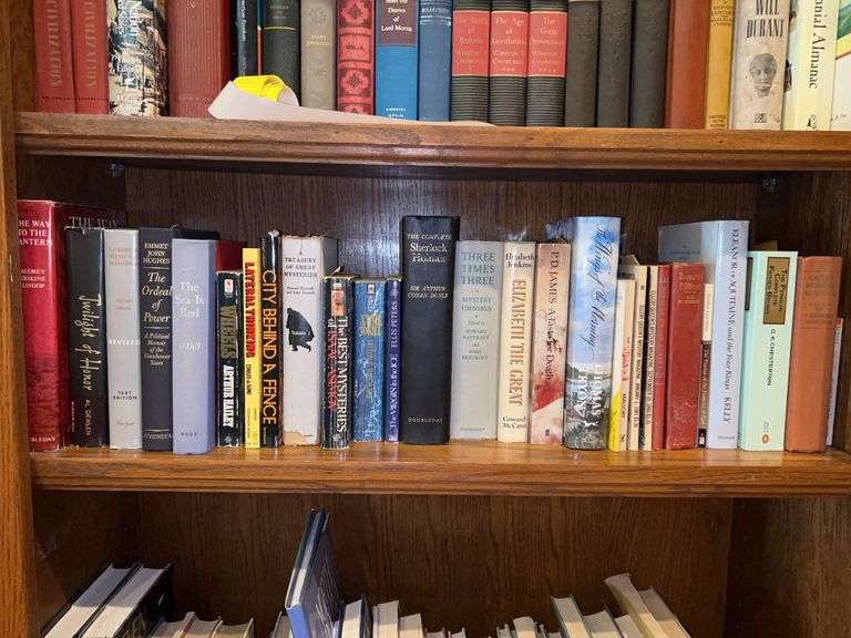 Shelf of books…..various authors and genres….please see all pics image
