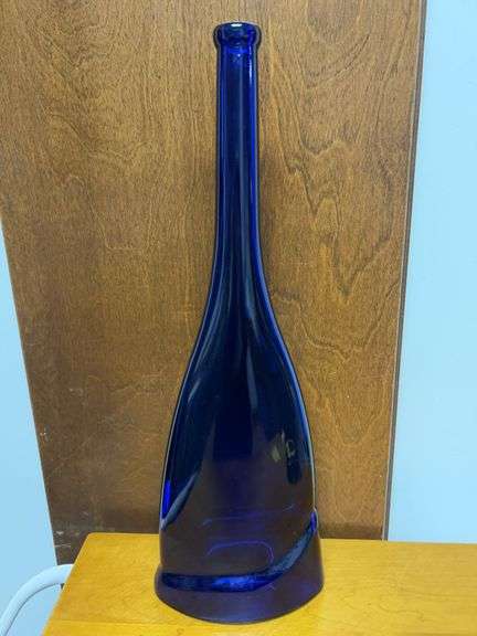 Long Neck Cobalt Blue Art Glass Bottle/Vase….19-1/4” tall image