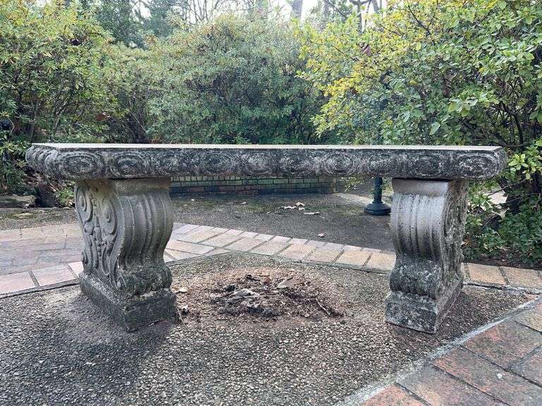 Curved concrete bench…..15-1/2” deep x 18” tall image