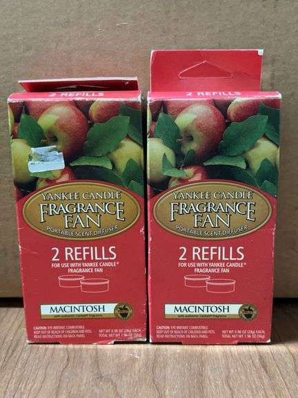 2 NEW (2-count) boxes of Yankee Candle Fragrance Fan refills…..Macintosh scent image