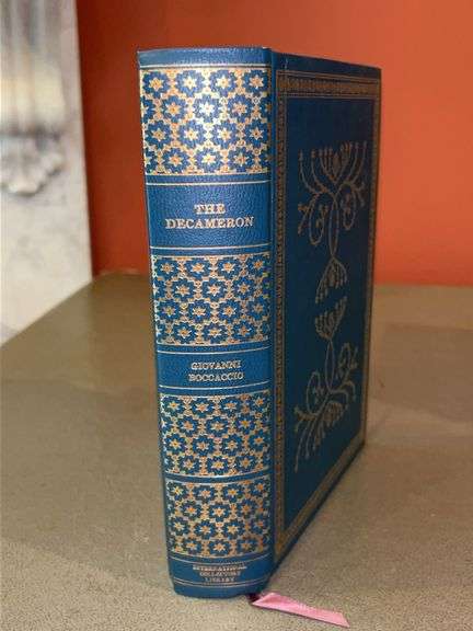“The Decameron” by Giovanni Boccaccio - leather bound, gold stamped, ribbon bookmark and gold gilt edging image