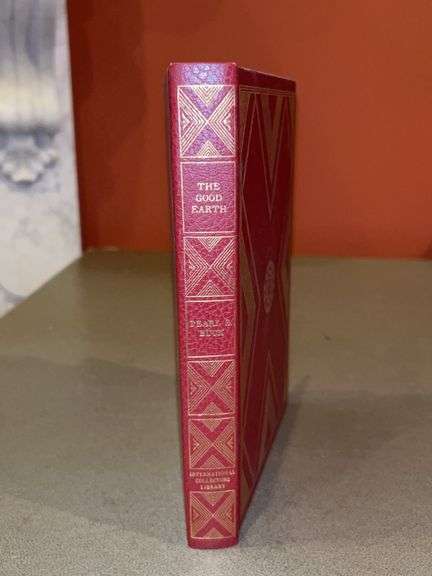 “the Good Earth” by Pearl S. Buck…..leather bound, gold stamping, gold gilt edges, ribbon bookmark image