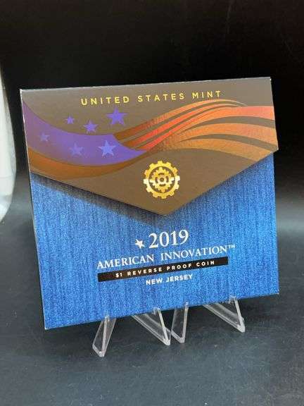 US MINT 2019 American Innovation $1 Reverse Proof Coin (New Jersey) - in original packaging with COA image