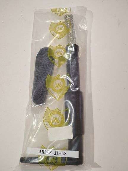 Guntec USA Skeleton Alum Stock Set w/Butt Pad Black #ARSTK-JL-US, new still sealed. image