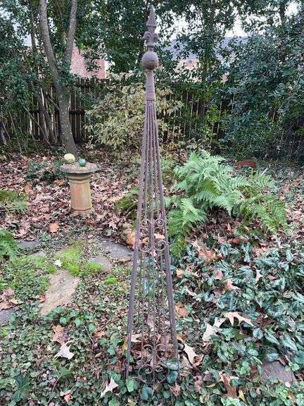 Wrought iron tower trellis…..58” tall image