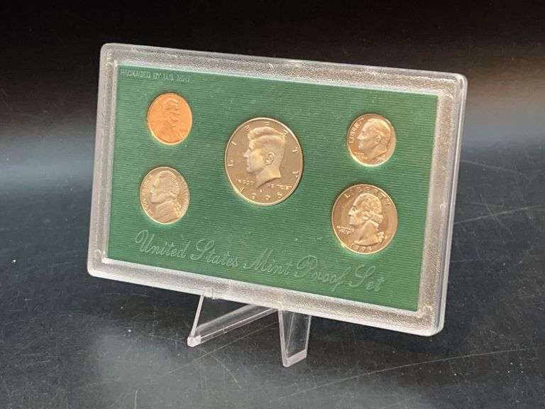 1995 United States Proof Set in original box with spec sheet and COA image